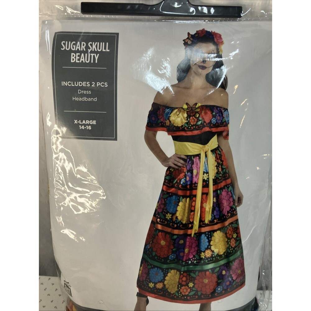 Sugar Skull Beauty Halloween Costume Party Holiday X-Large 14-16 #668 New